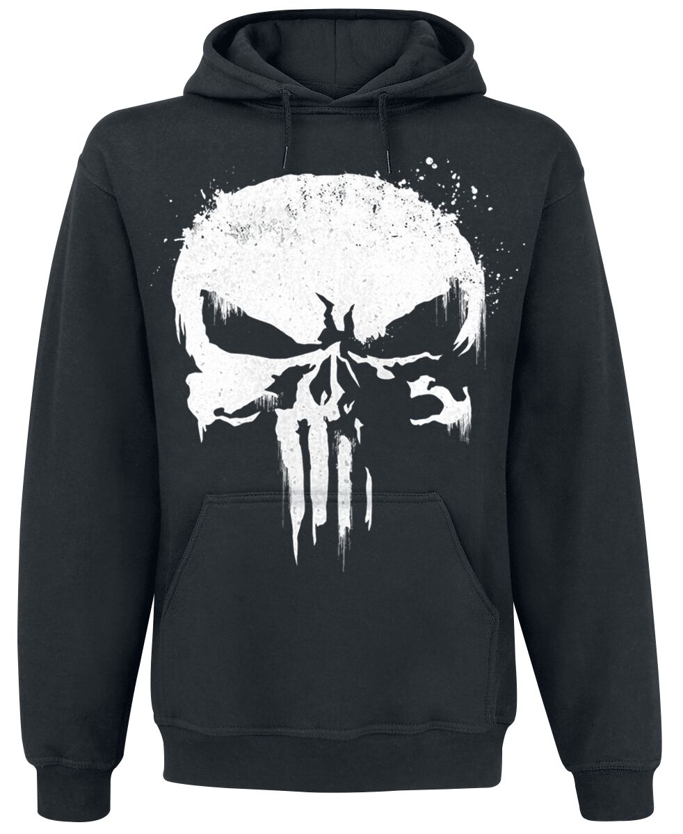 Levně The Punisher Sprayed Skull Logo Mikina s kapucí černá