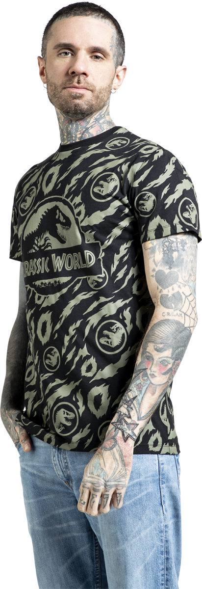 Thumbnail - Jurassic Park Jurassic World - Allover T-Shirt multicolor in S
