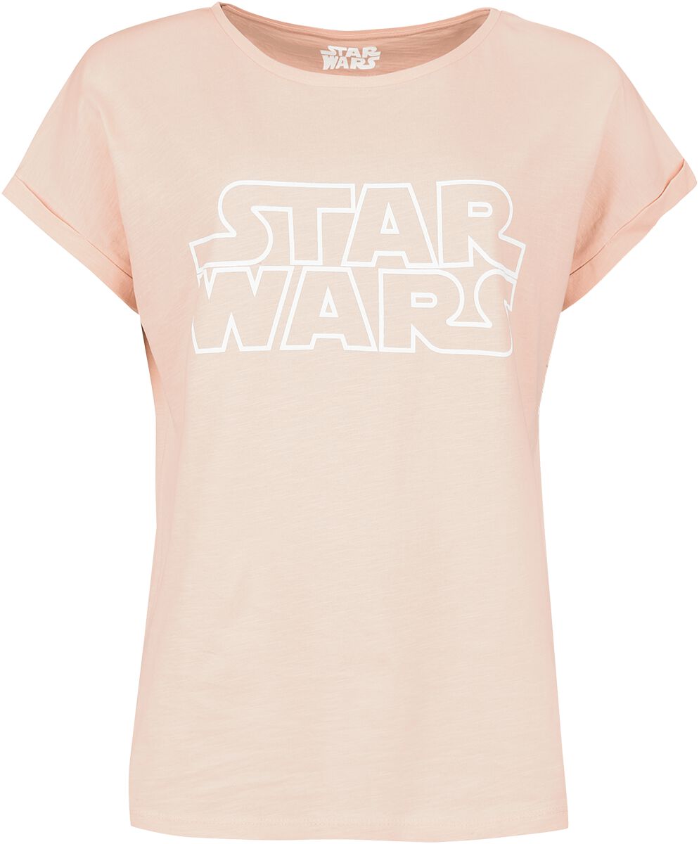 T-Shirt Manches courtes de Star Wars - Re:Covered - Outline Logo - S à XXL - pour Femme - rose clair