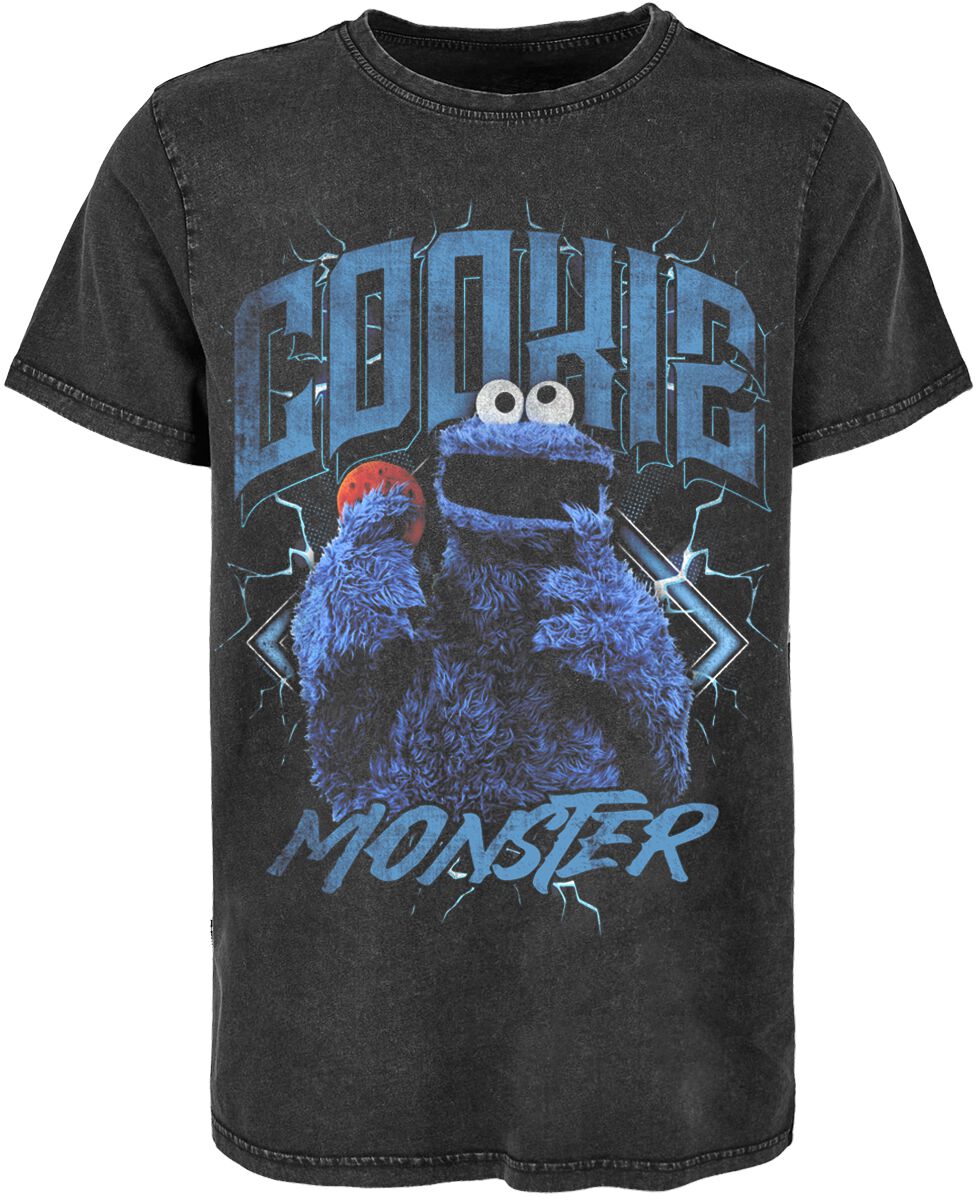 Sesamstraße Krümelmonster Heavy Metal T-Shirt schwarz in L