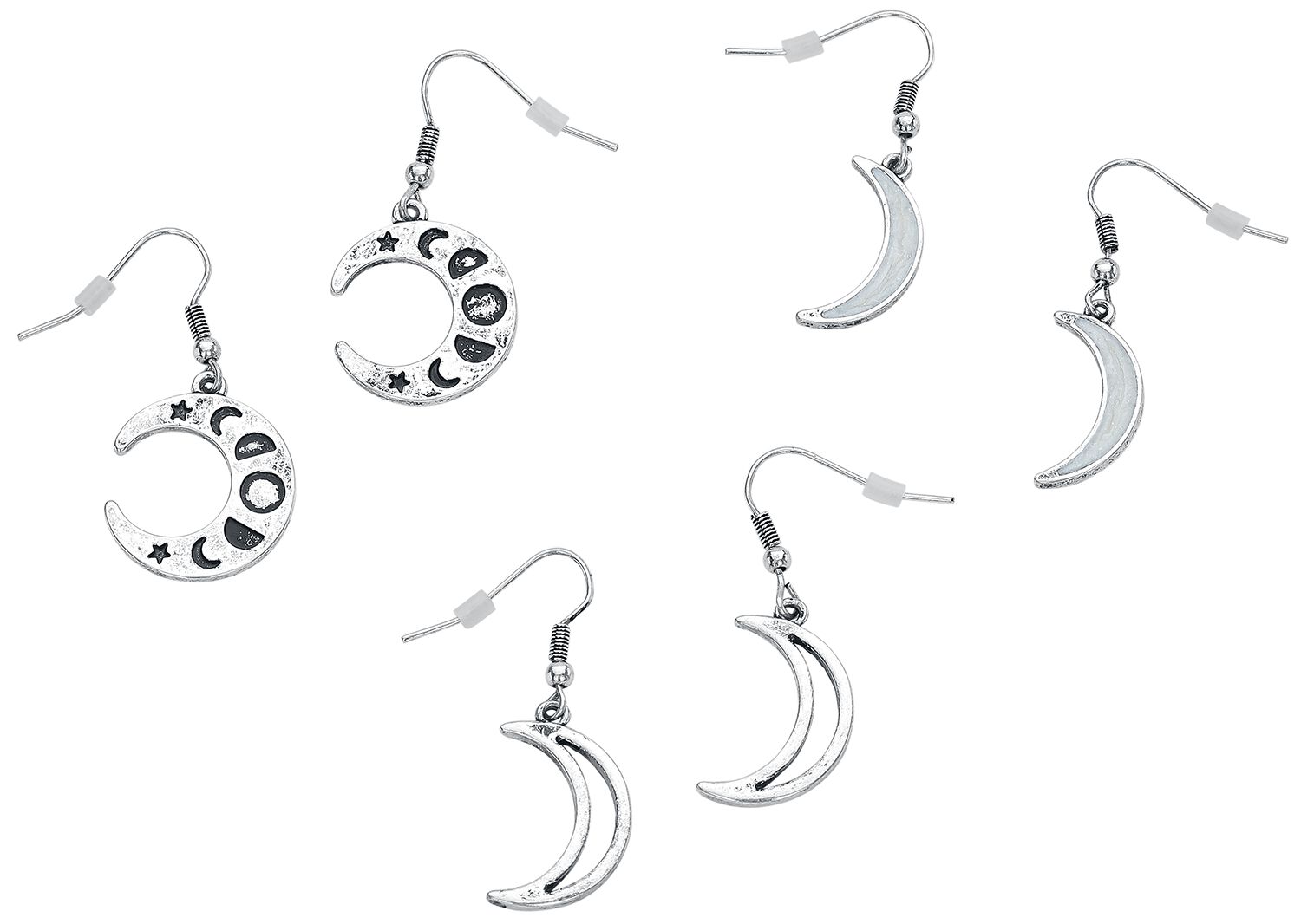 Full Volume by EMP Shiny Moon Earring Set silver coloured