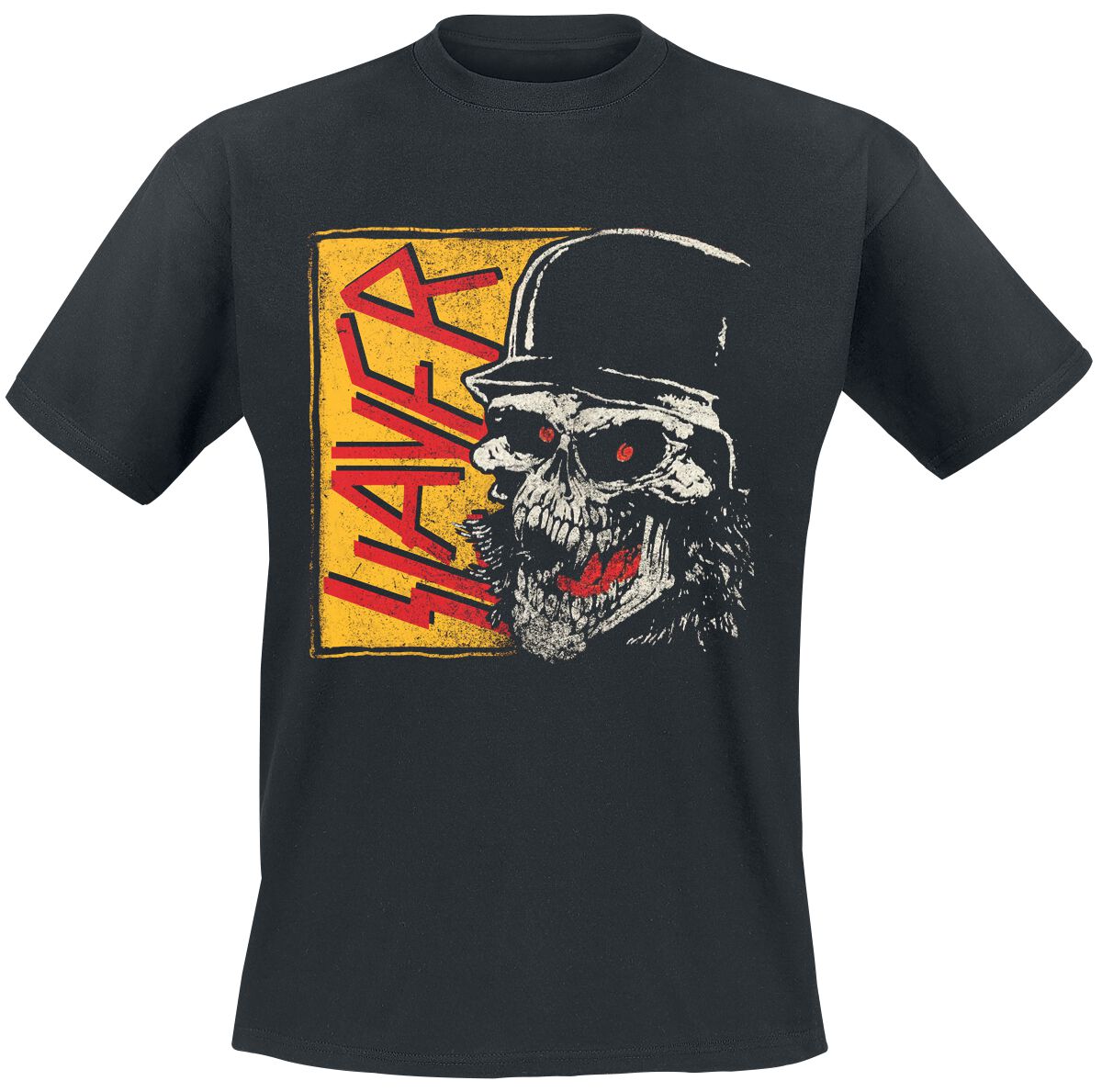 Slayer Red Yellow Laughing Skull T-Shirt schwarz in L
