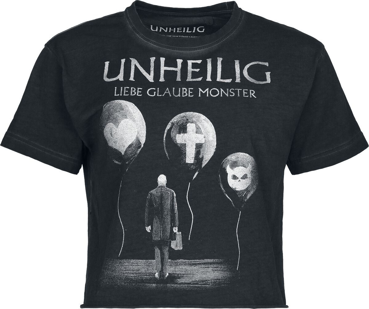 Levně Unheilig Liebe Glaube Monster Dámské tričko antracitová