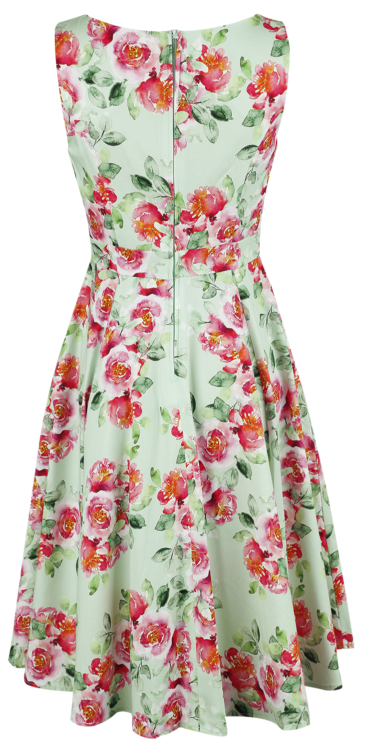 H&R London - Rockabilly Kleid knielang - Marissa Floral Swing Dress - XS bis 4XL - für Damen - Größe 3XL - multicolor