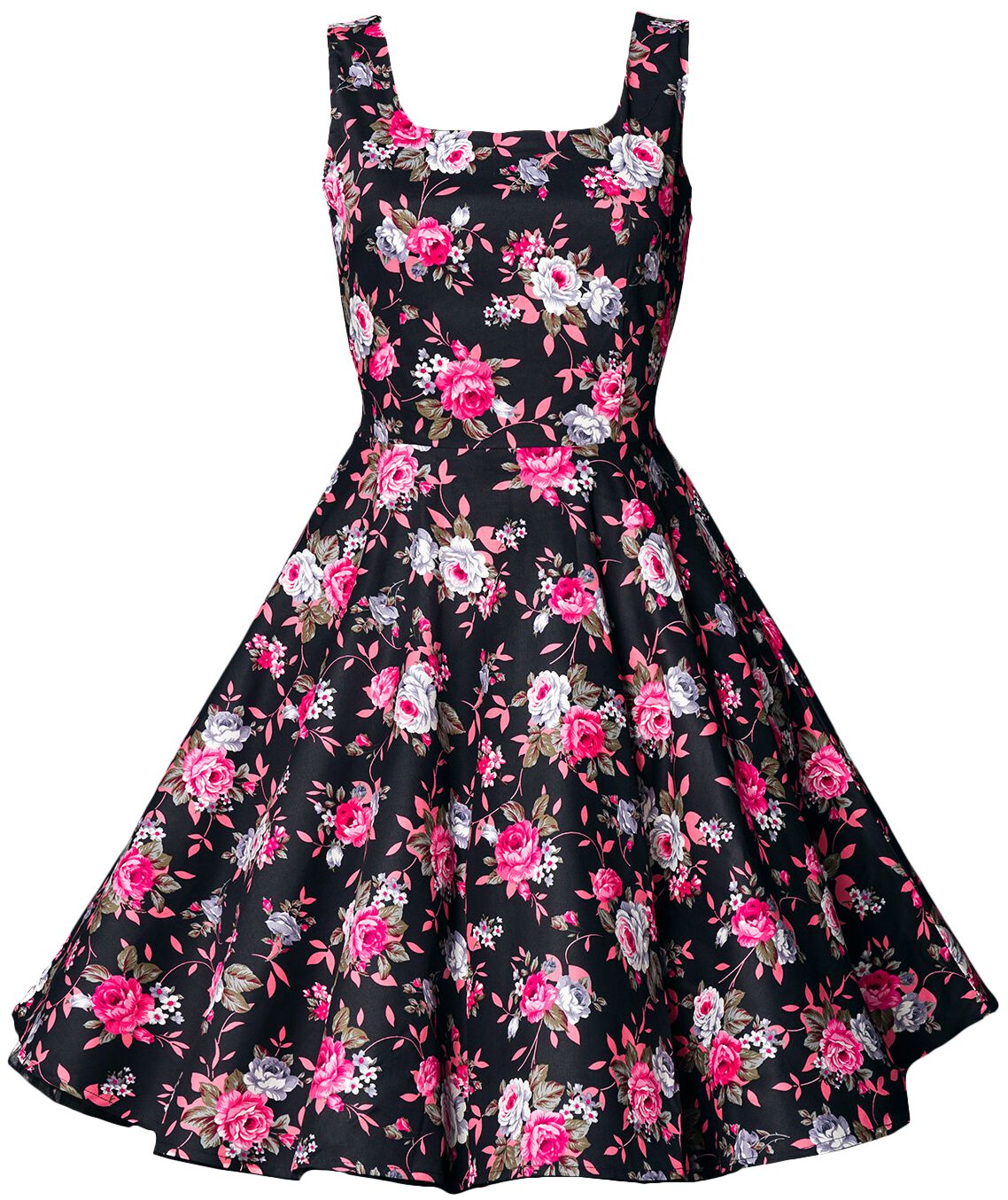 Belsira - Rockabilly Kleid knielang - Swing-Blumenkleid - S bis 4XL - für Damen - Größe XXL - multicolor