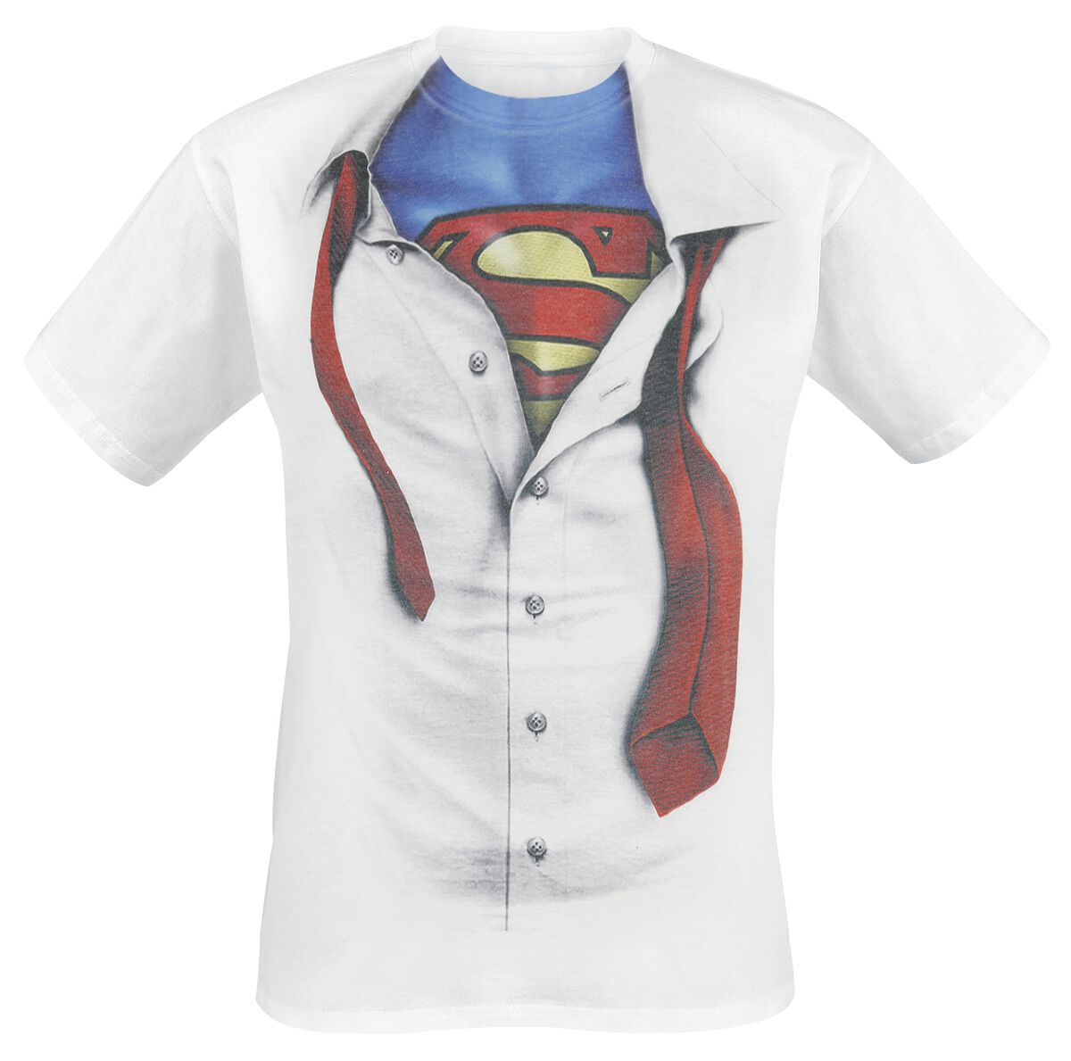 Superman - DC Comics T-Shirt - Clark Kent - S bis XXL - für Männer - Größe S - weiß  - Lizenzierter Fanartikel