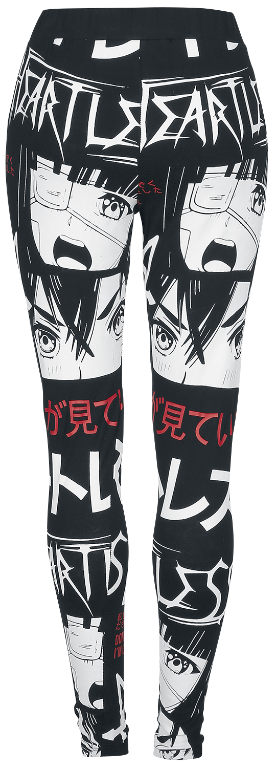 Heartless - Gothic Leggings - I'm Lost Leggings - XS bis XL - für Damen - Größe S - schwarz/weiß/rot