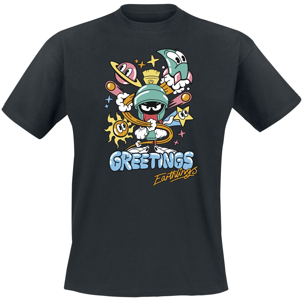 Looney Tunes Marvin Greetings T-Shirt black