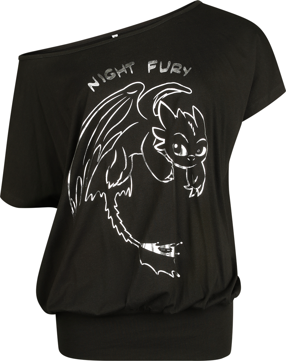 How to Train Your Dragon  T-Shirt - Dragons - Night Fury - for Women - black