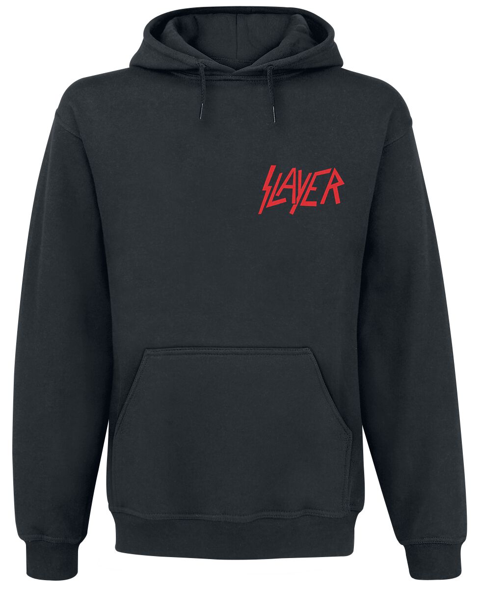 Slayer Kapuzenpullover - Seasons Crosses And Logo - S bis M - für Männer - Größe M - schwarz  - Lizenziertes Merchandise!
