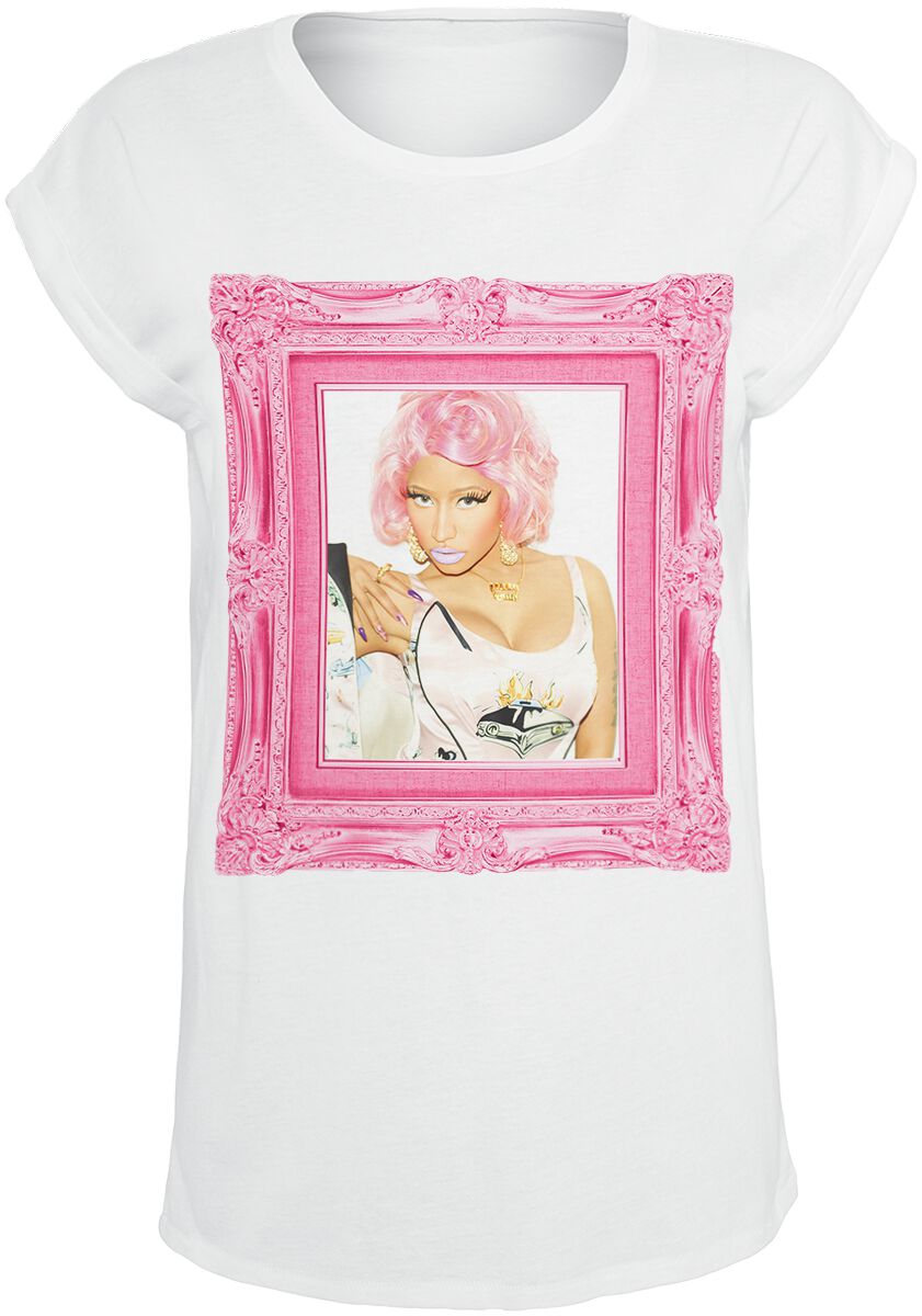 Nicki Minaj T-Shirt - Pink Baroque Frame - S bis XXL - für Damen - Größe XL - weiß  - Lizenziertes Merchandise!