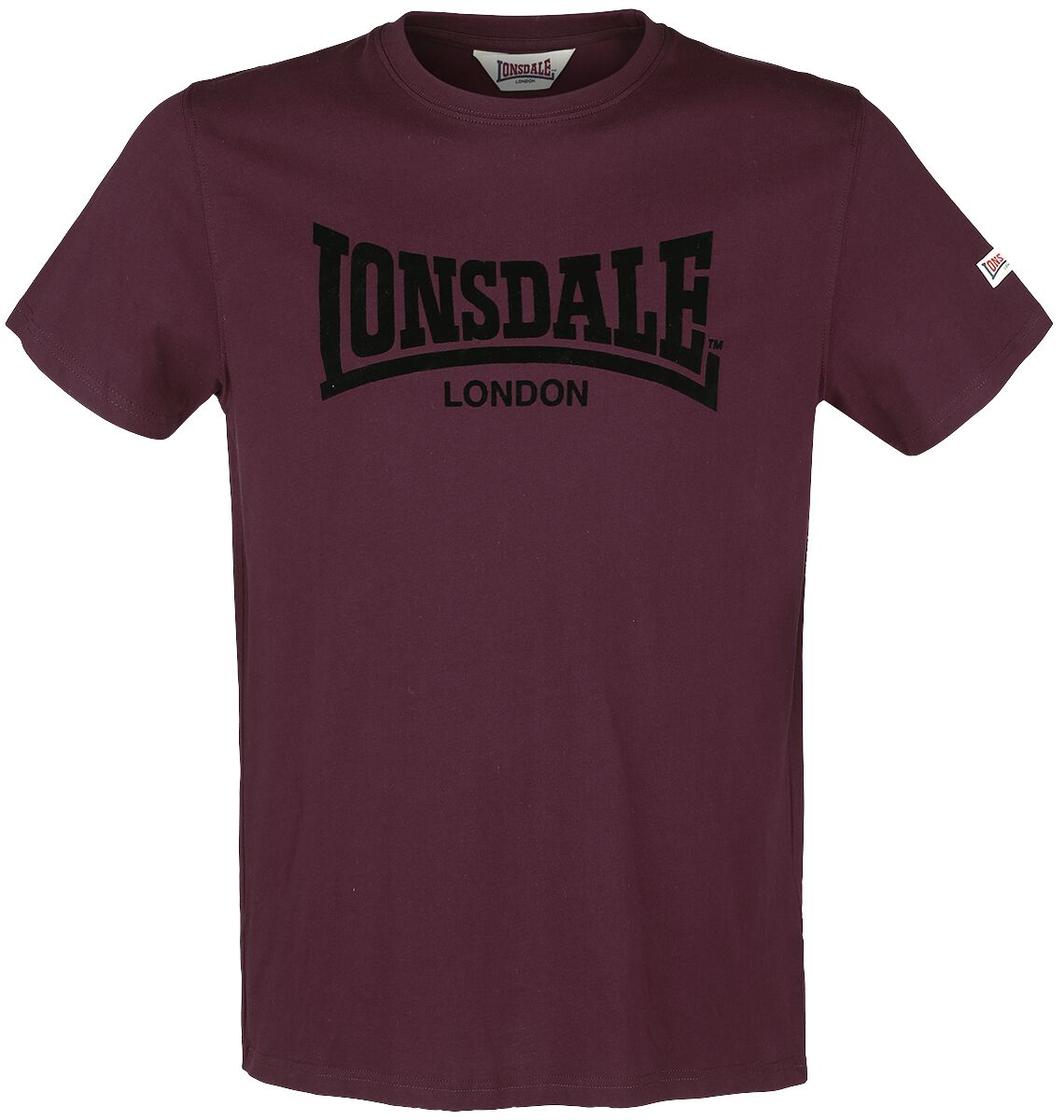 Lonsdale London T-Shirt - LL008 One Tone - S bis XXL - für Männer - Größe XL - bordeaux
