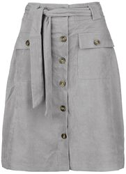 Babycord Button Front Skirt, QED London, Mittellanger Rock