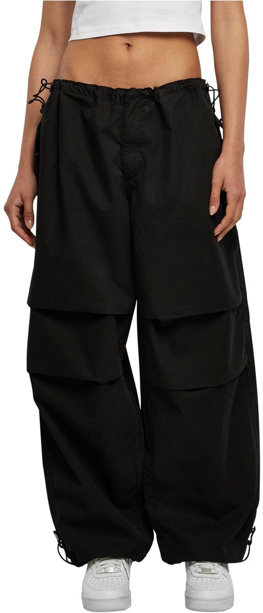 Levně Urban Classics Dámské, bavlněné kalhoty v parašutistickém stylu Dámské kalhoty černá