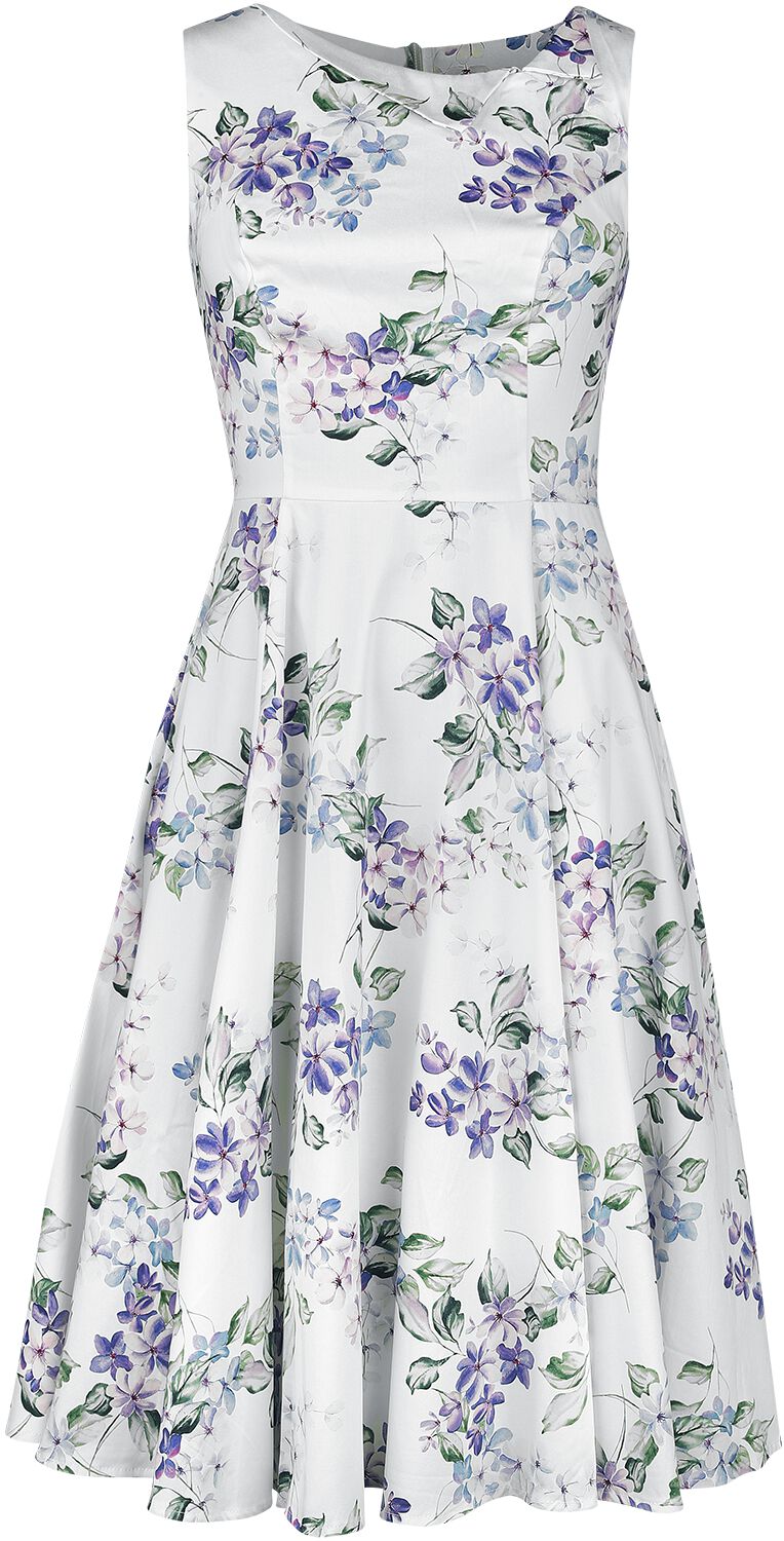 H&R London - Rockabilly Kleid knielang - Tasha Floral Swing Dress - XS bis 4XL - für Damen - Größe L - multicolor