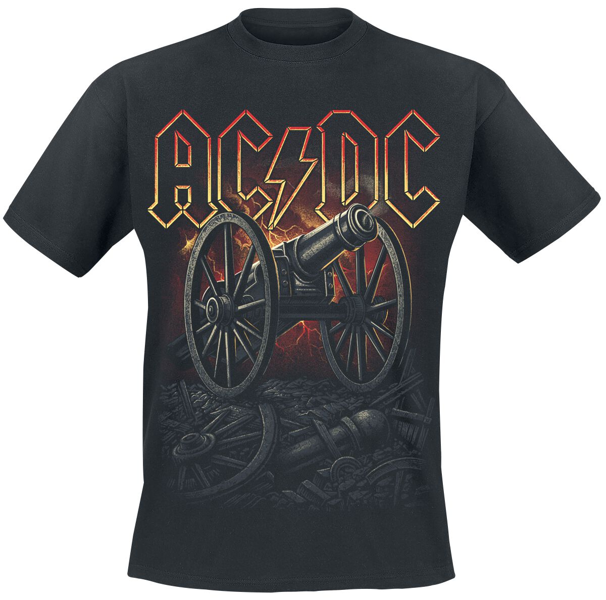 Image of AC/DC About To Rock Canon Red T-Shirt schwarz