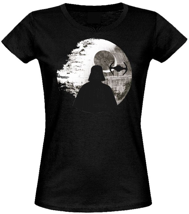 Star Wars T-Shirt - Death Star Vader - L bis XXL - für Damen - Größe L - schwarz  - Lizenzierter Fanartikel