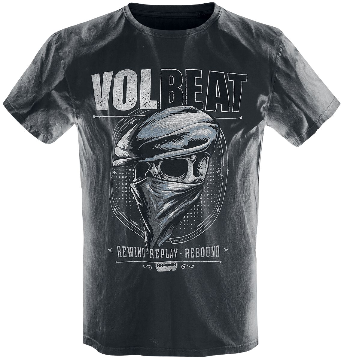 Bandana Skull T-Shirt hellgrau/schwarz von Volbeat
