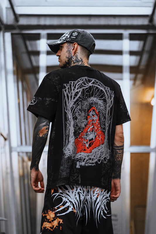 Thumbnail - Stay Cold Apparel In The Woods (tree) - Customized Regular T-Shirt (200GSM) T-Shirt schwarz grau in M
