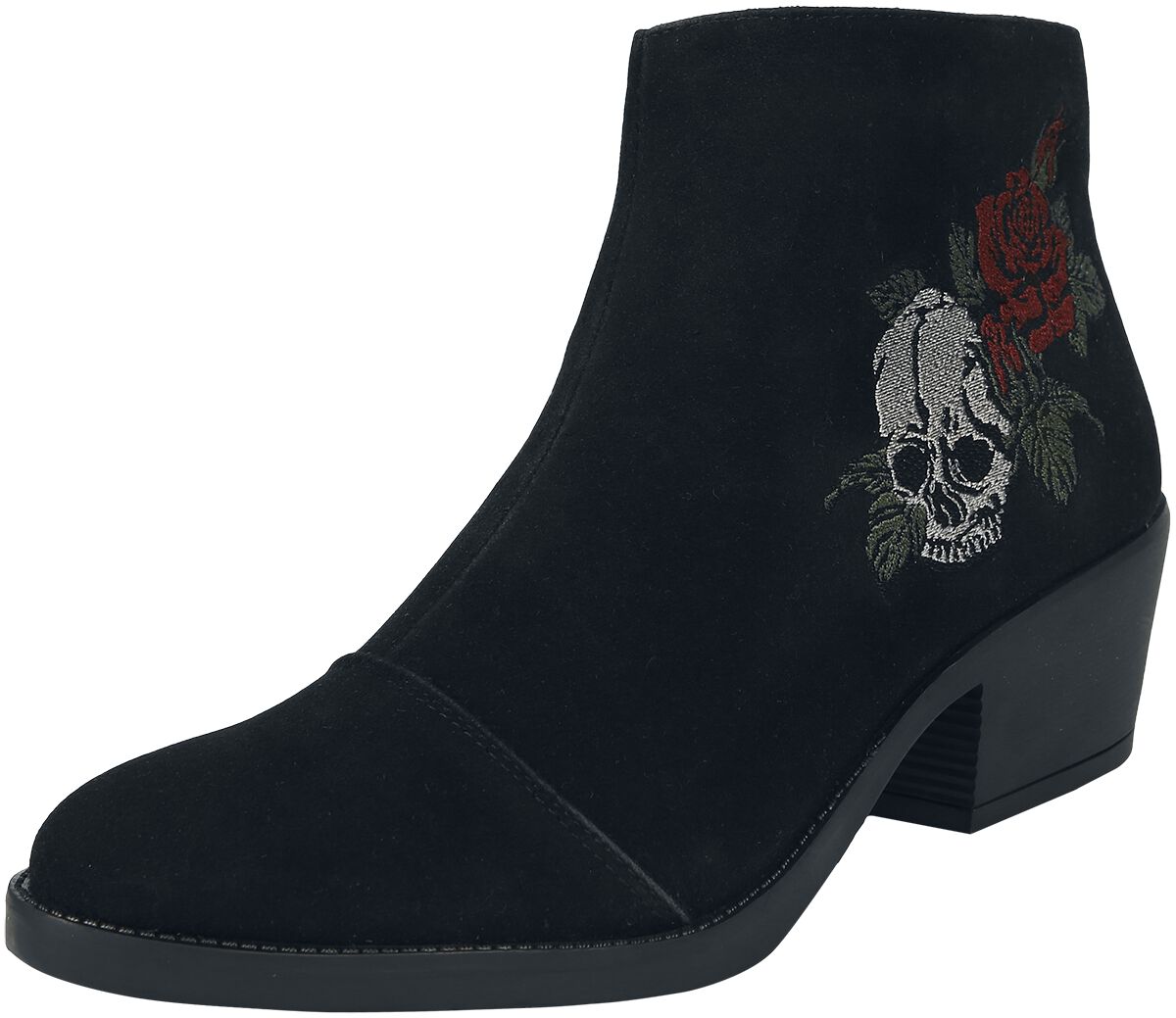 Levně Rock Rebel by EMP Boty s výšivkou růže a lebky boty černá
