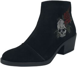 Boot with Rose an Skull embroidery, Rock Rebel by EMP, Stiefel