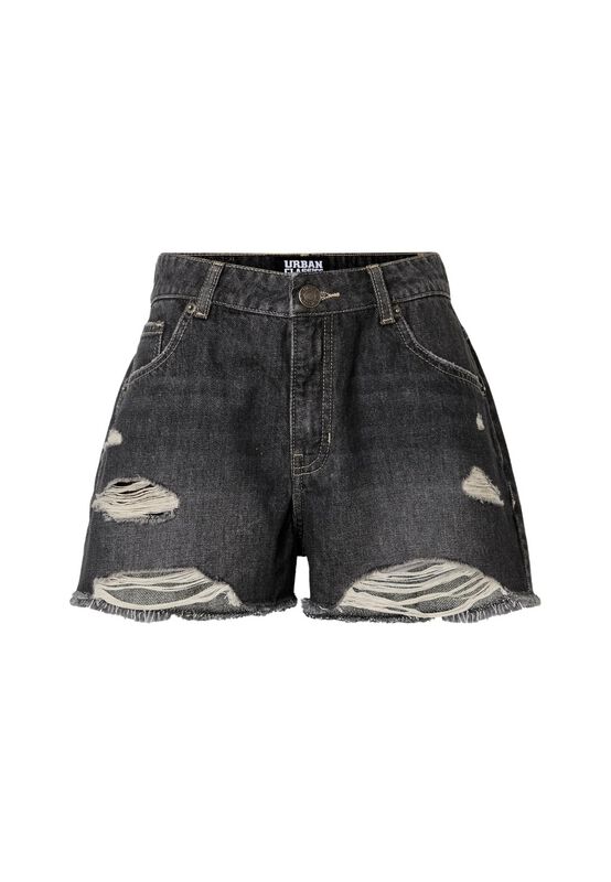 Urban Classics Ladies Destroyed Denim Shorts Short schwarz in 31 TB8193 black washed