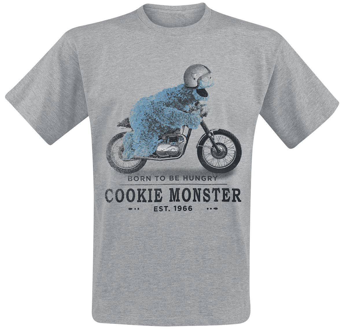 Sesame Street - Cookie Monster - Born To Be Hungry - T-Shirt - mottled grey image