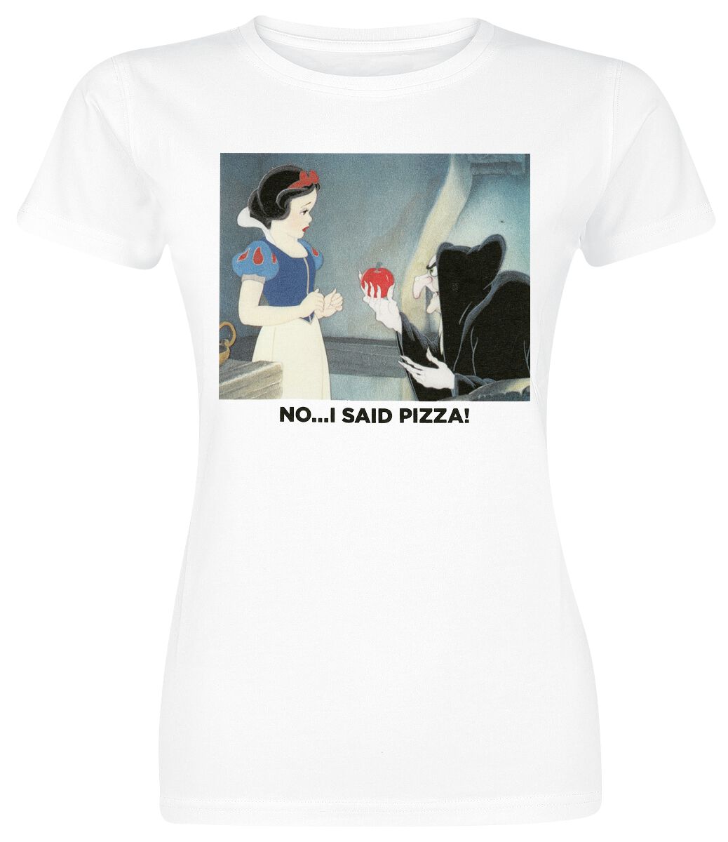 Snow White and the Seven Dwarfs Pizza T-Shirt white