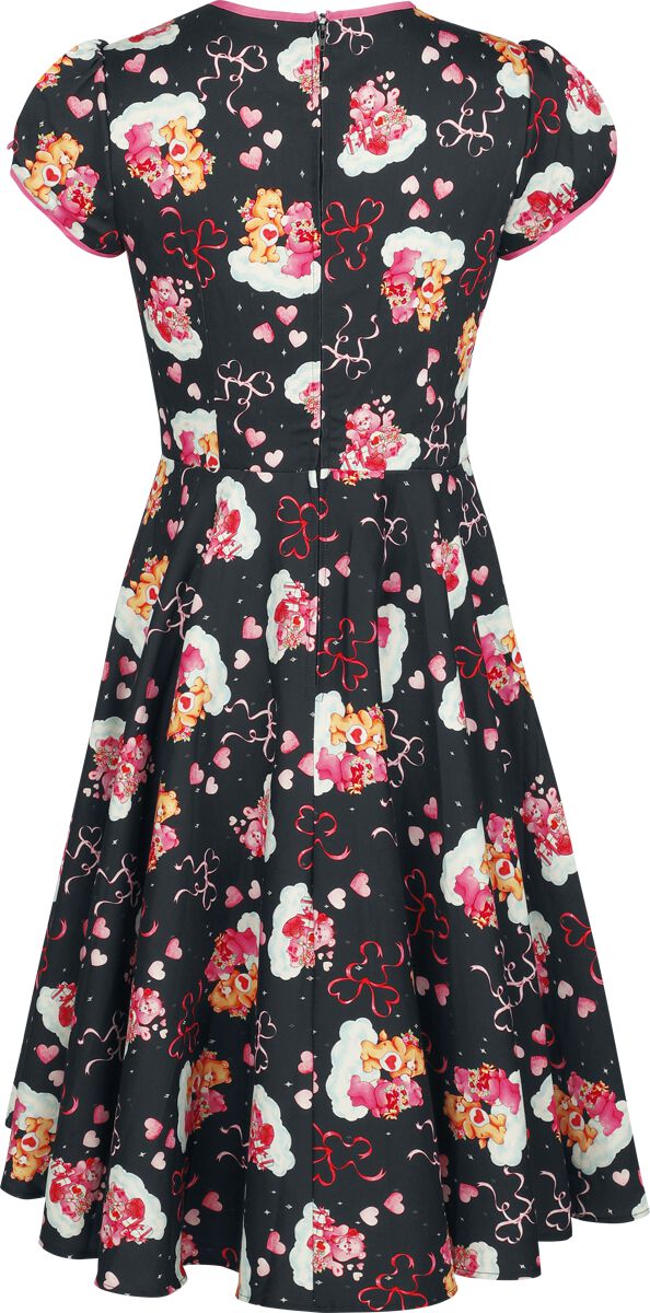 Robe mi-longue  de Hell Bunny X Glücksbärchis - Tenderheart - Robe - XS à XXL - pour Femme - noir