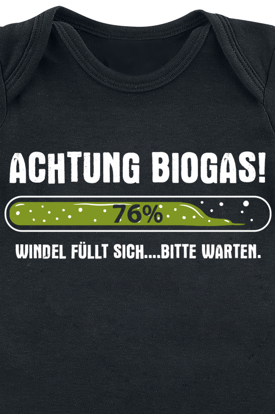Sprüche Kids - Achtung Biogas! Body schwarz