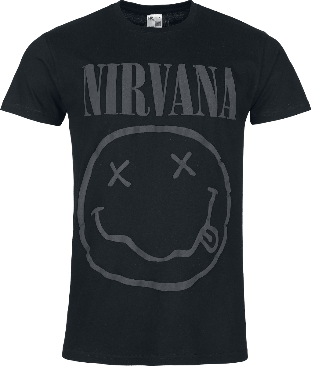 Nirvana  T-Shirt - Smile Logo 3D Druck - for Men - black