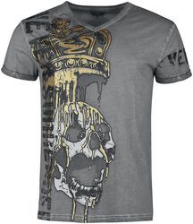 T-Shirt With Skull And Crown Print, Rock Rebel by EMP, T-Shirt