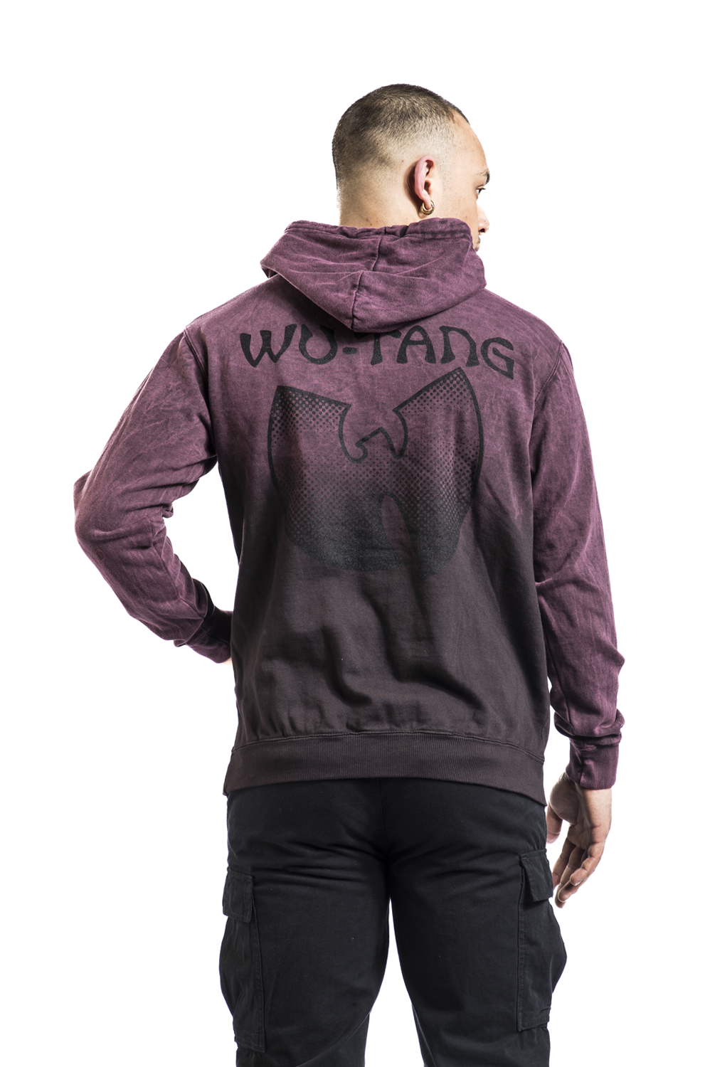 Thumbnail - Wu-Tang Clan Logo Kapuzenpullover dunkelrot in XXL