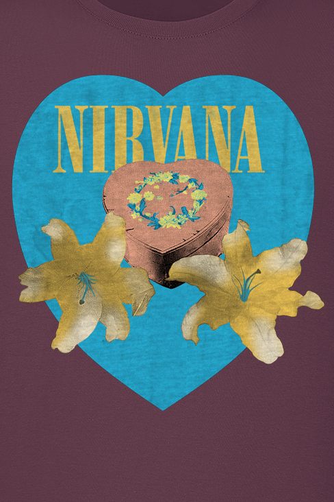 Nirvana T-Shirt - Flower Heart - S - für Männer - Größe S - rot  - Lizenziertes Merchandise!