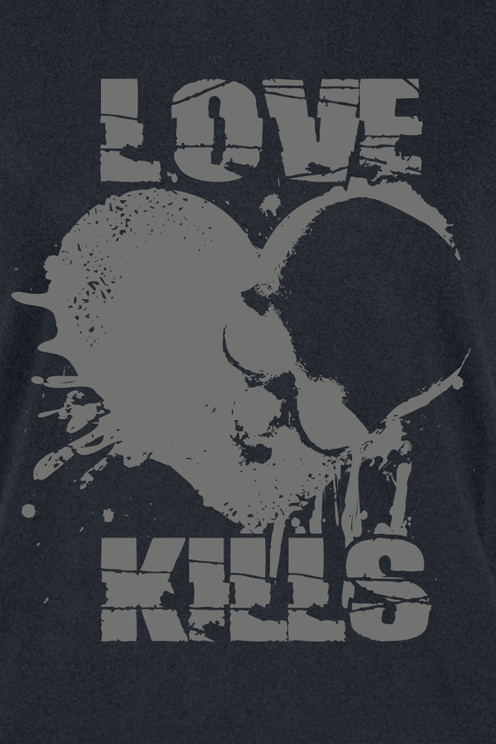 Funshirt T-Shirt - Love Kills - S bis XXL - für Damen - Größe XL - schwarz