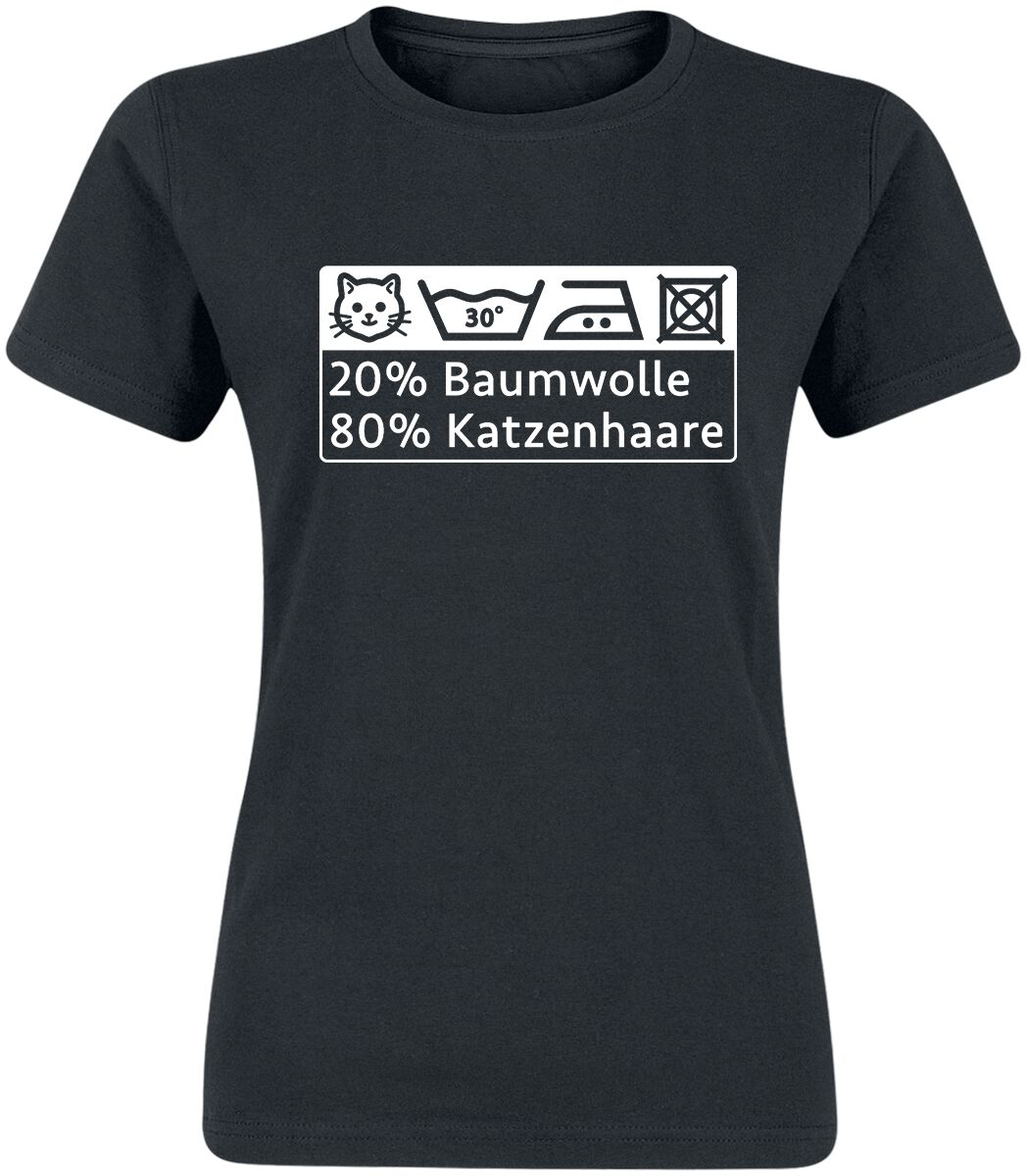 80% Katzenhaare T-Shirt schwarz von Tierisch
