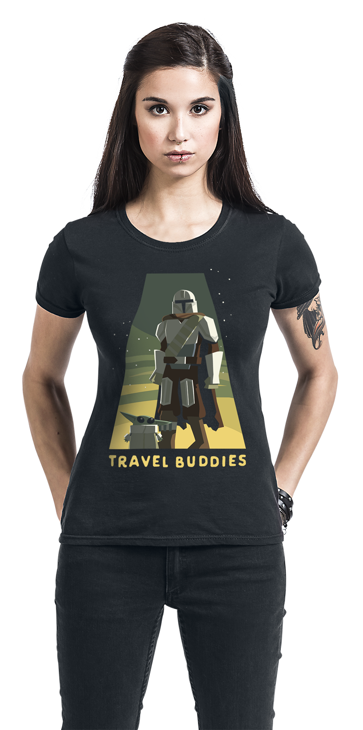 Star Wars The Mandalorian - Travel Buddies T-Shirt schwarz