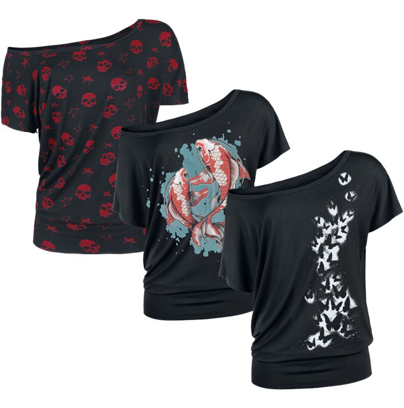 T-Shirt - Can you read my mind T-Shrit Bundle - M bis XXL - für Damen - Größe XXL - schwarz - Frauen - female