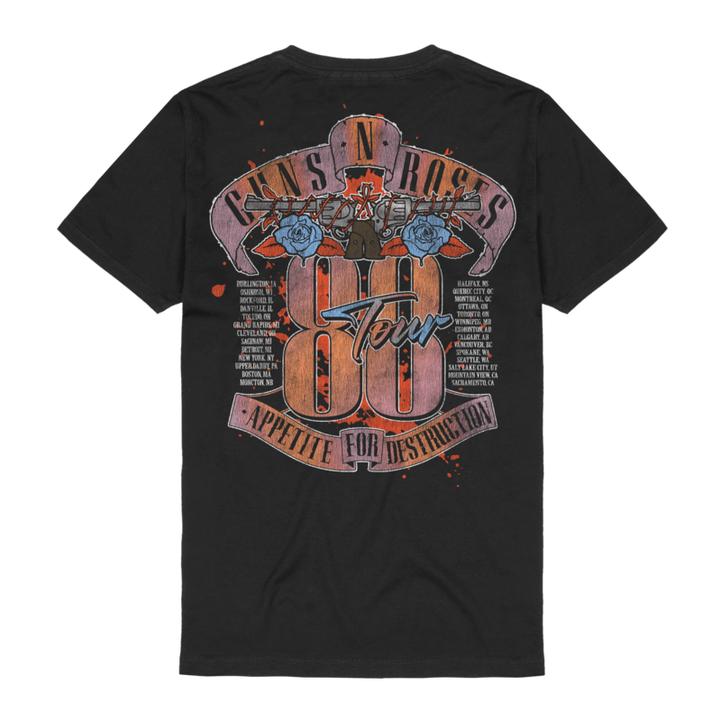 0199957258975 - Guns N Roses Appetite Tour 1988 Pistols T-Shirt schwarz in S