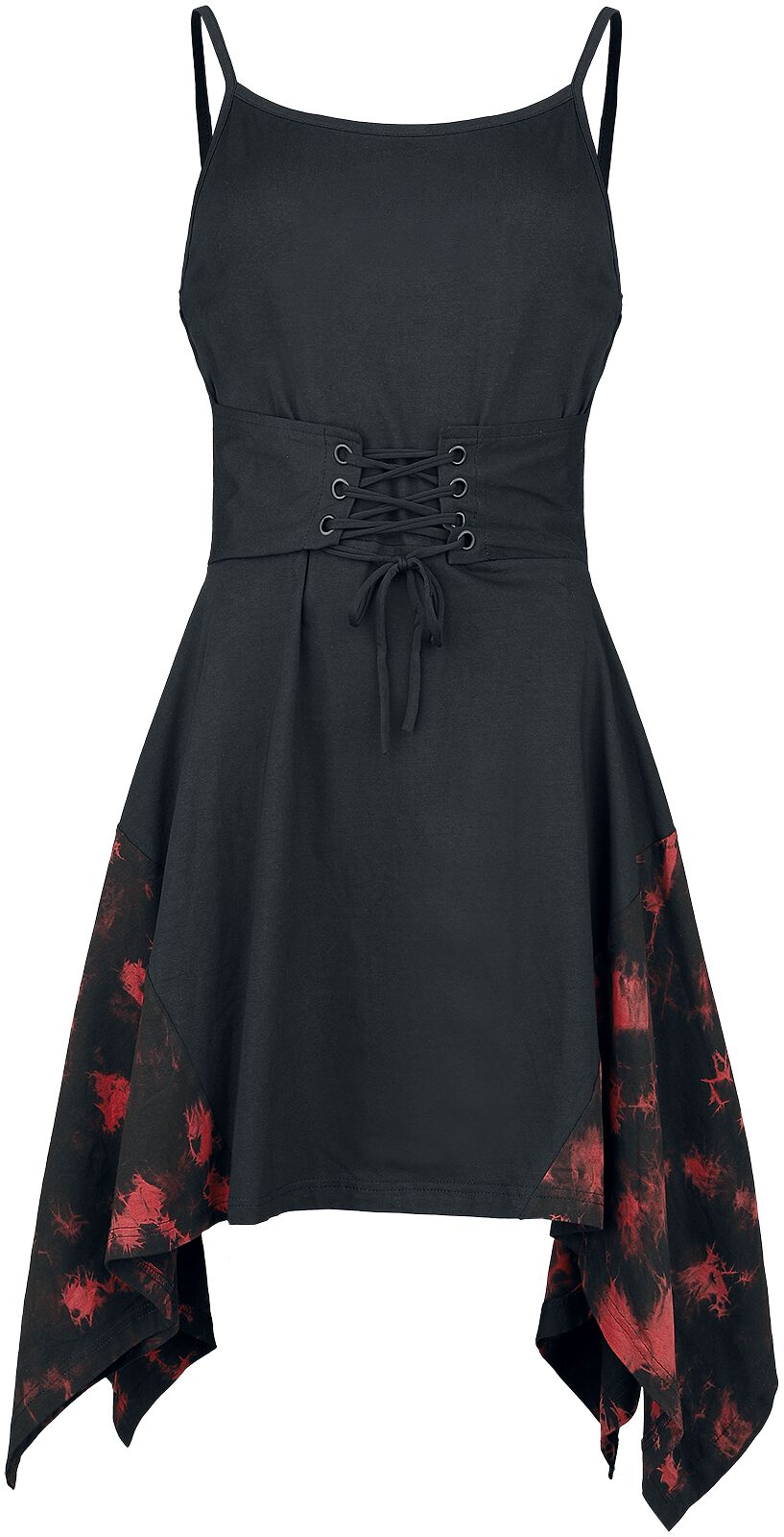 Robe courte Gothic de Poizen Industries - Elrene Dress - S à 4XL - pour Femme - noir/rouge