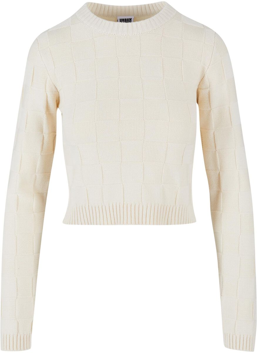 Urban Classics Strickpullover - Ladies Check Knit Sweater - XS bis XL - für Damen - Größe XS - sand