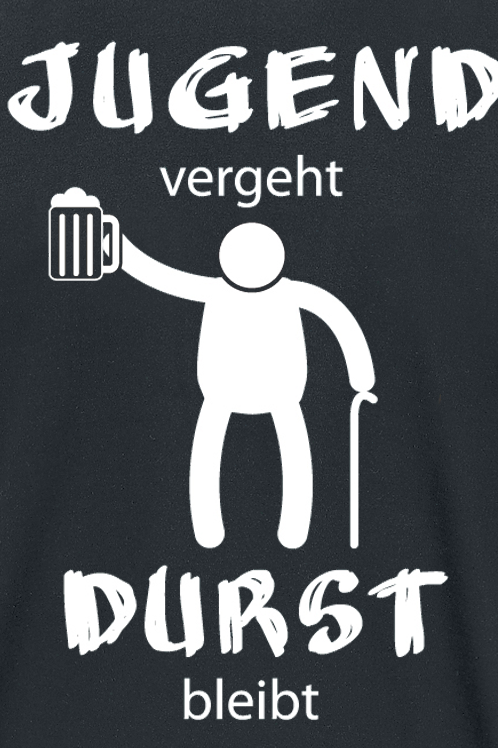 Alkohol & Party Jugend vergeht Durst bleibt T-Shirt schwarz