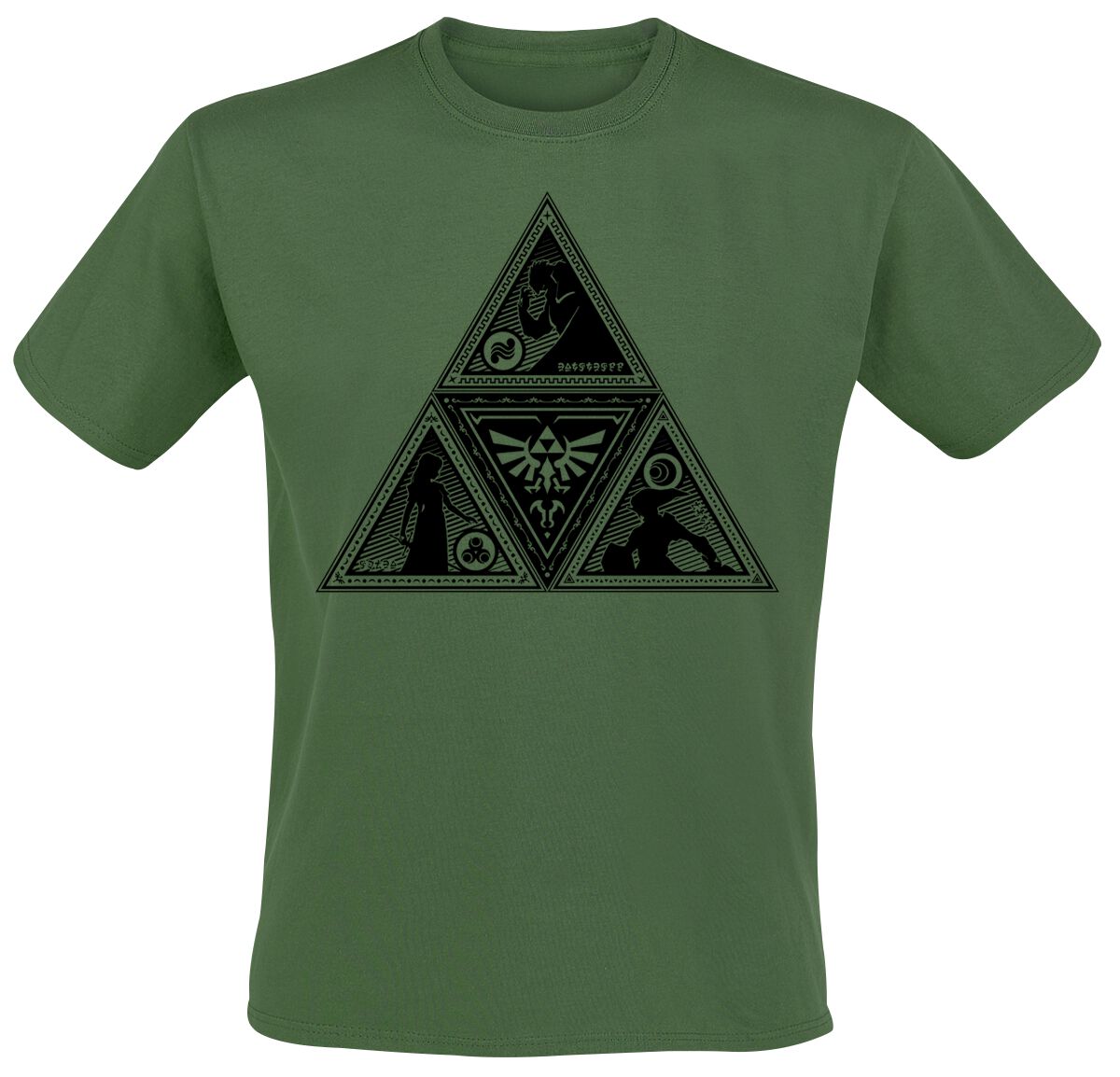 Levně The Legend Of Zelda Triforce Tričko tmave zelená