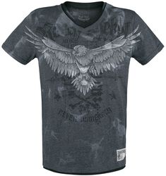 T-Shirt mit Print und V-Ausschnitt, Rock Rebel by EMP, T-Shirt