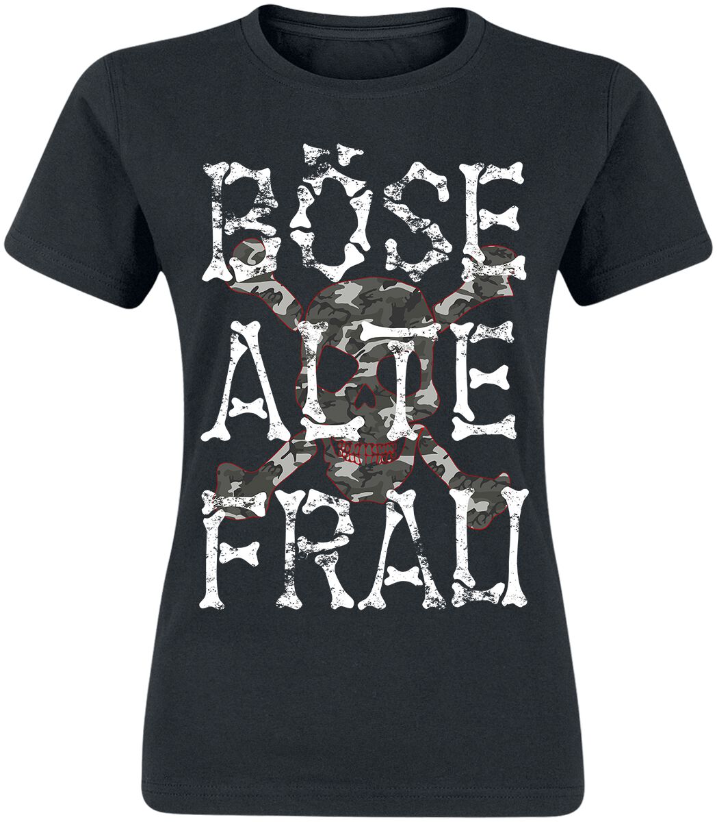 Image of Sprüche Böse alte Frau Girl-Shirt schwarz