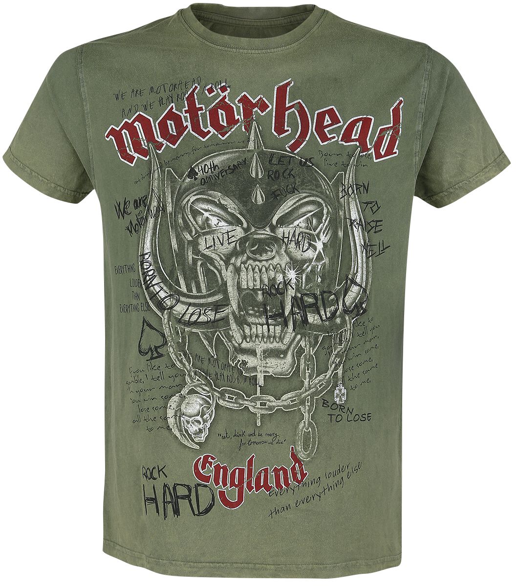 Motörhead T-Shirt - Quotes - S bis L - für Männer - Größe L - khaki  - Lizenziertes Merchandise!