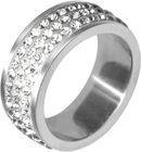 3 Lines Swarovski Crystal, Steel Basicline®, Ring