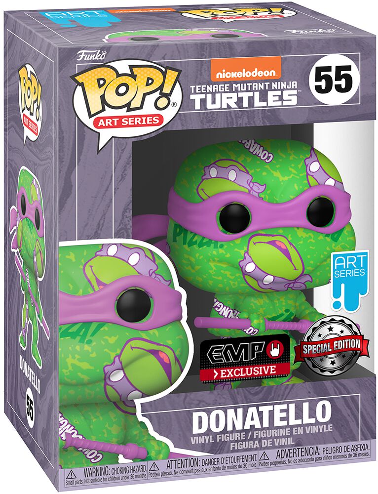 Las Tortugas Ninja - Figura vinilo Donatello (Art Series) (inc. Protector Box) 55 - ¡Funko Pop! - Unisex - multicolor 508647St 889698587501