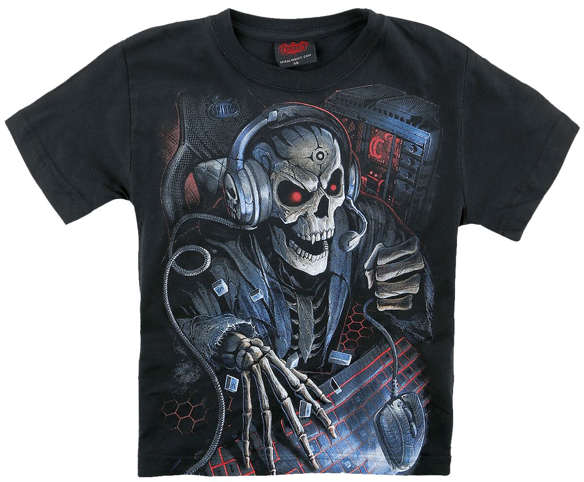 Spiral T-Shirt - Kids - PC Gamer - 116/122 bis 176 - für Jungen - Größe 176 - schwarz