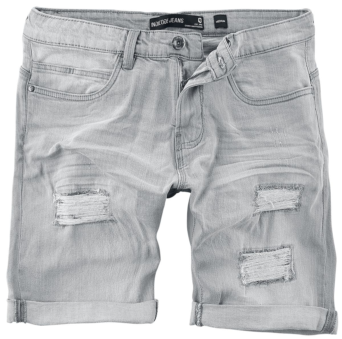 Indicode Kaden Holes Short grau – 20.01% Rabatt